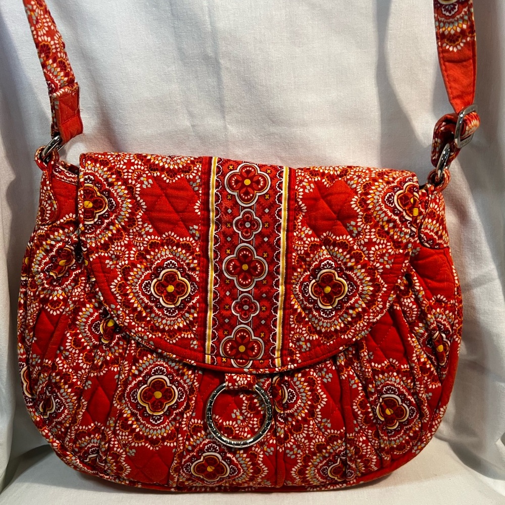 Vera Bradley Orange Quilted Hadley Crossbody Bag